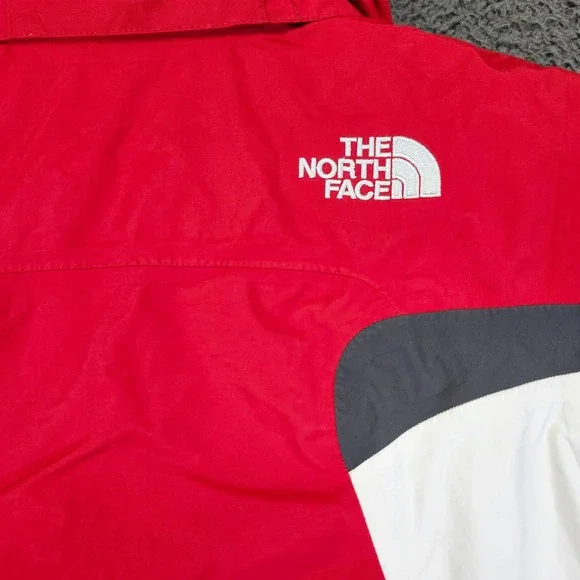 The North Face Winter Jacket Hooded Full Zip Pockets Red Gray Boys S